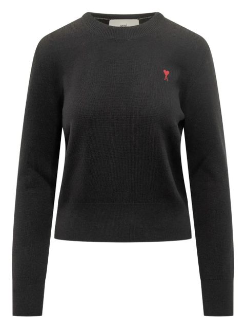 AMI Paris Ami de Coeur-embroidery sweater - Black - zdjęcie produktu nr 1