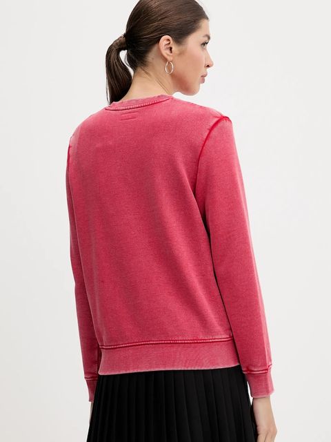 Guess Jeans bluza bawełniana damska kolor czerwony z aplikacją W5YQ28 KCPR1