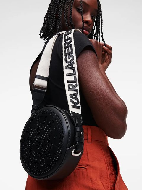 Karl Lagerfeld torebka skórzana K/CIRCLE kolor czarny A3W30059