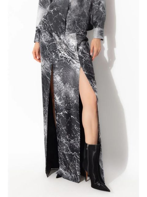 Alexander McQueen abstract-print skirt - Black