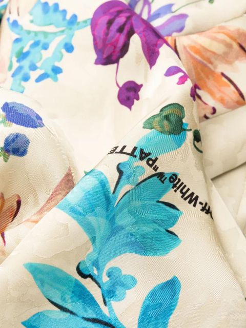 Off-White floral-print asymmetric shirtdress - Neutrals