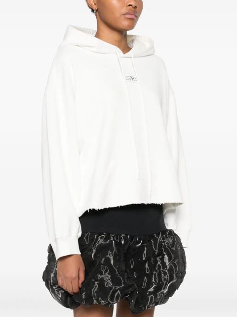 MM6 Maison Margiela numbers-motif hoodie - White