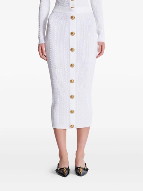 Balmain cable-knit skirt - White