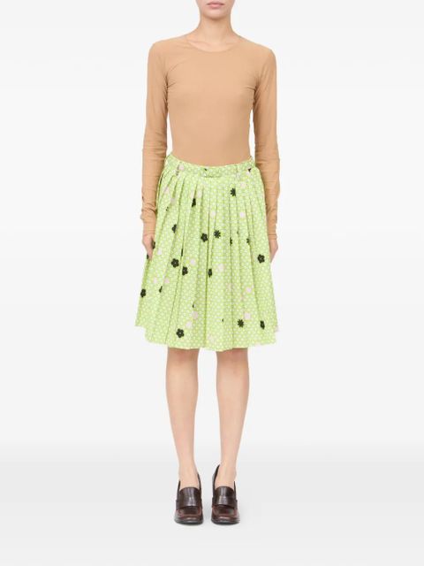 MM6 Maison Margiela floral-print pleated skirt - Green - zdjęcie produktu nr 2
