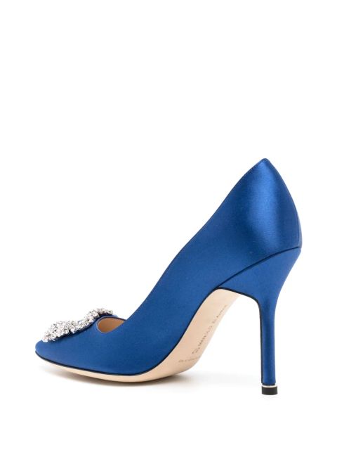 Manolo Blahnik Hangisi satin pumps - Blue