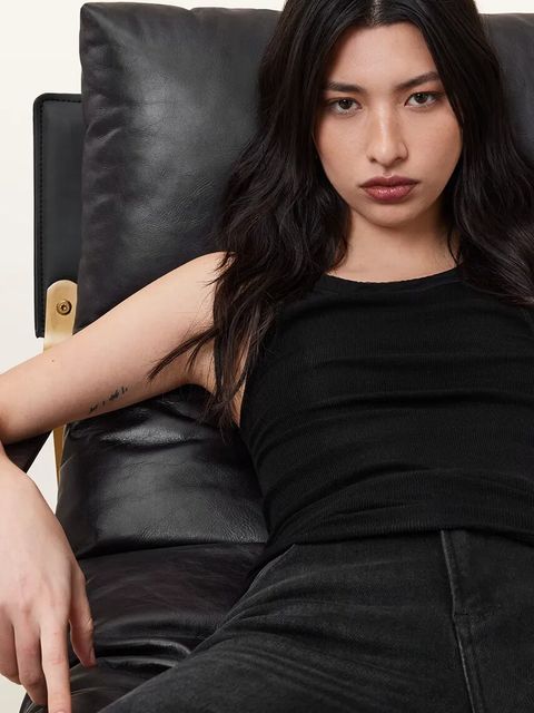 AllSaints top RINA damskie kolor czarny W235JB