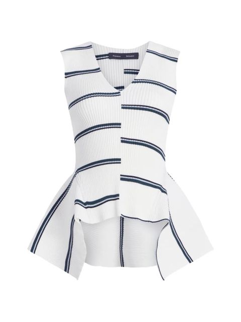 Proenza Schouler Eugenie striped ribbed knit top - White - zdjęcie produktu nr 1