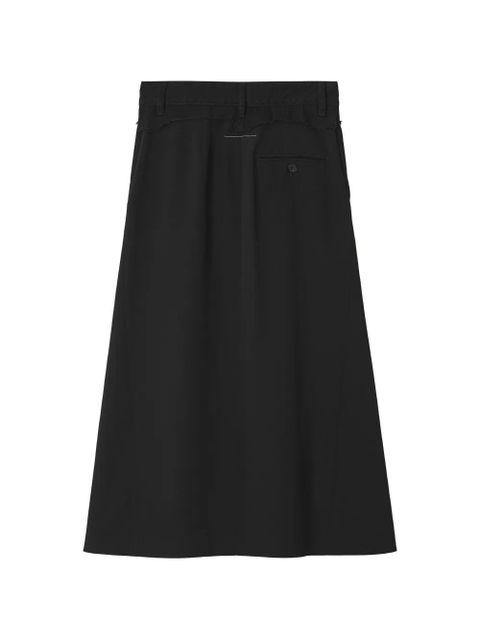 MM6 Maison Margiela frayed A-line midi skirt - Black - zdjęcie produktu nr 2