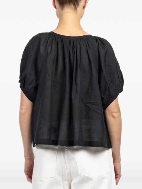 DÔEN June puffed-sleeve blouse - Black