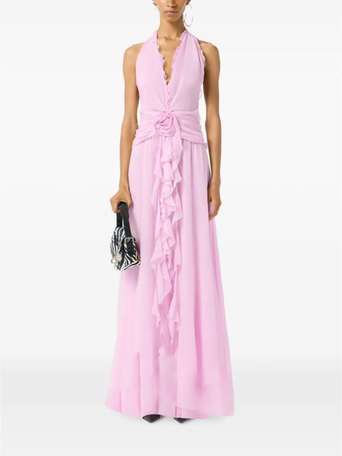 Blumarine ruffled georgette maxi dress - Pink