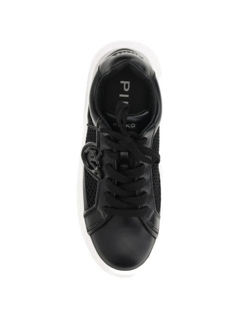 PINKO logo appliqué platform sneakers - Black