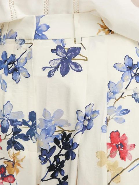 MUNTHE spodnie FAICUS damskie kolor beżowy szerokie high waist 251142525121