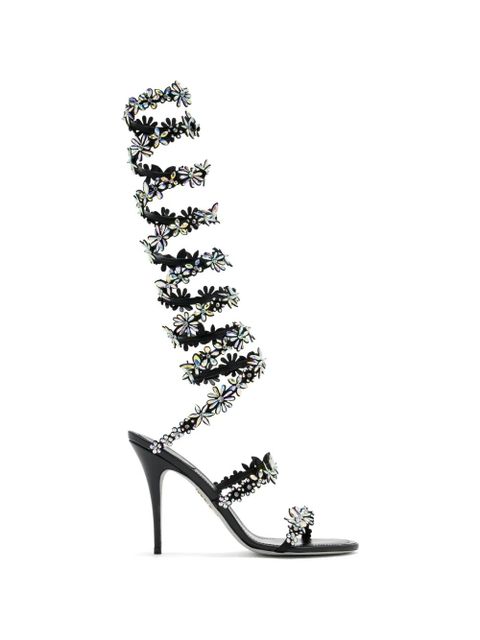 René Caovilla 100mm Eva crystal-embellished sandals - Black - zdjęcie produktu nr 1