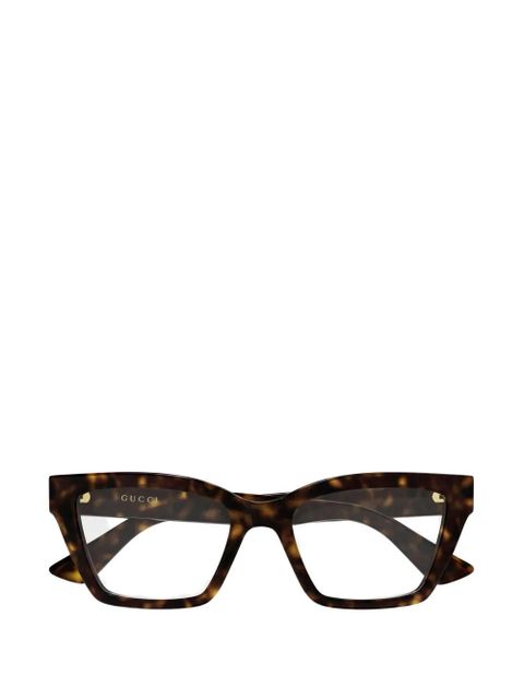 Gucci Eyewear cat-eye frame glasses - Brown - zdjęcie produktu nr 1