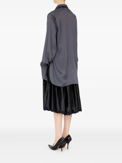 Maison Margiela long-sleeved satin shirt - Grey