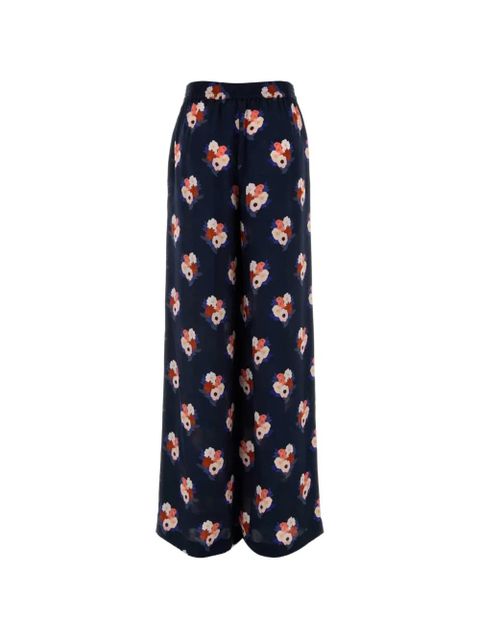 FENDI floral-print silk palazzo pants - Blue - zdjęcie produktu nr 2