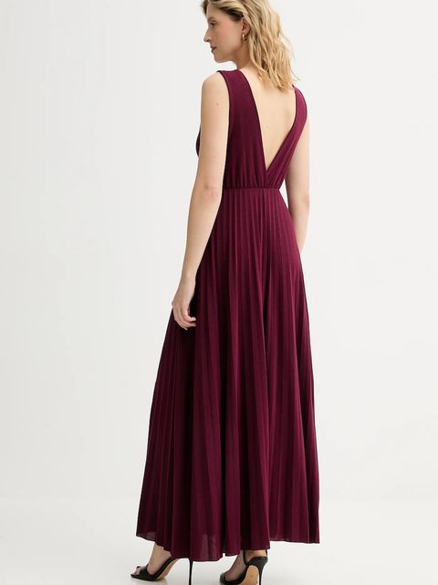 Answear.LAB sukienka kolor bordowy maxi rozkloszowana