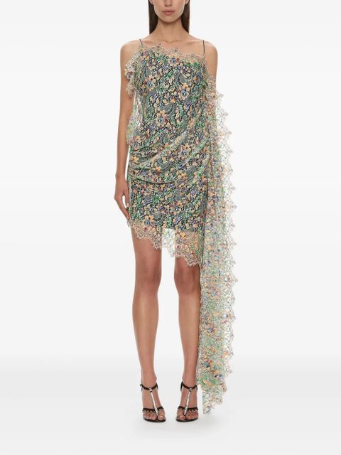 Christopher Esber draped lace mini dress - Green - zdjęcie produktu nr 1