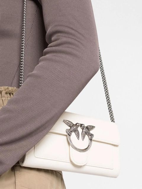 PINKO logo-plaque crossbody bag - White