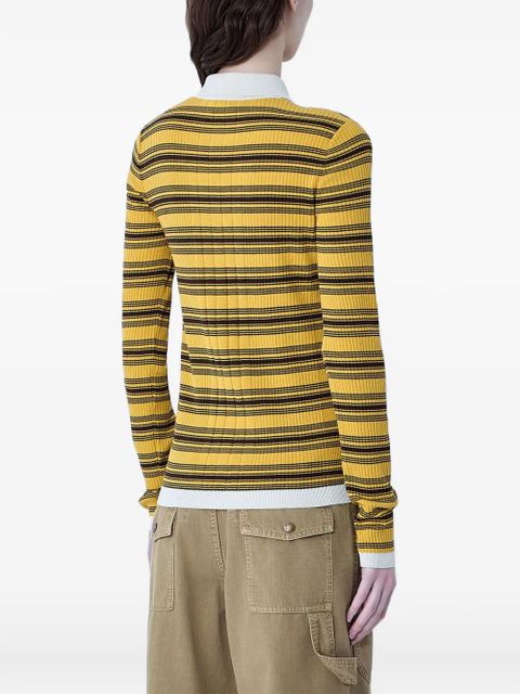 Moncler striped button-fastening shirt - Yellow