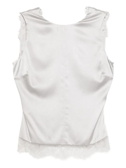 TOM FORD lace-trimmed sleeveless top - Silver - zdjęcie produktu nr 1