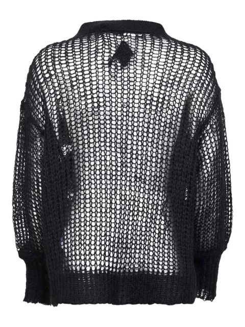 The Attico feather-embellishment V-neck cardigan - Black - zdjęcie produktu nr 2