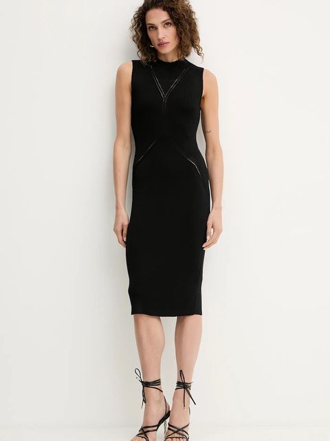 Marciano by Guess sukienka COURTNEY kolor czarny midi dopasowana 5YGK18 5876Z