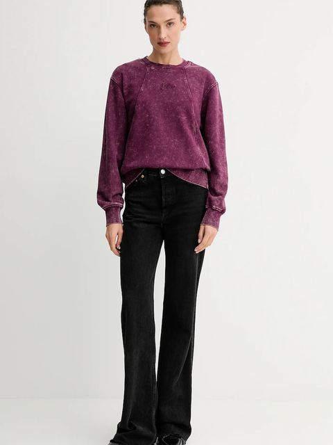 G-Star bluza bawełniana damska kolor bordowy gładka D27173.D969 - zdjęcie produktu nr 2