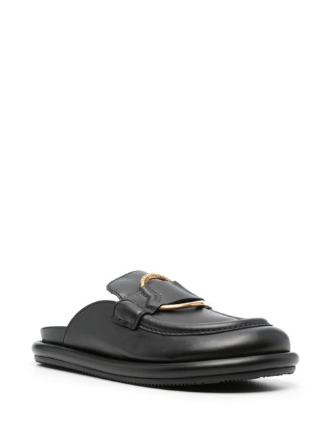 Moncler Bell leather mules - Black