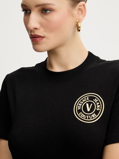 Versace Jeans Couture sukienka kolor czarny mini prosta 79HAOT00 CJ03T