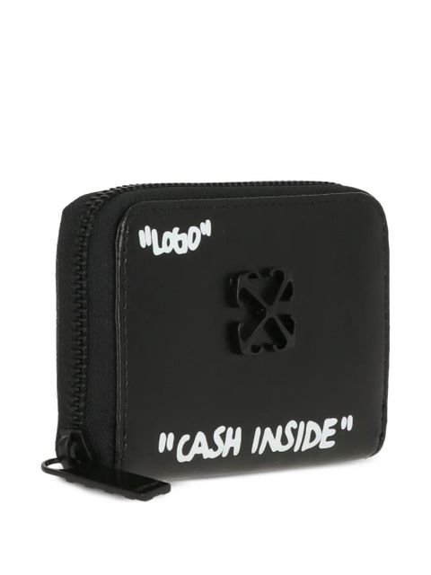Off-White logo-plaque quote-print wallet - Black