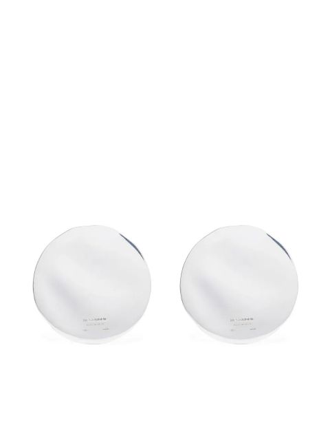 Jil Sander logo-engraved circle earrings - Silver - zdjęcie produktu nr 1
