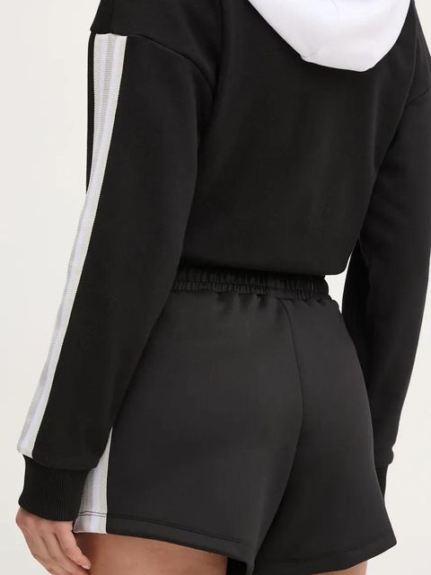 Guess szorty YARROW damskie kolor czarny z aplikacją high waist V5GD14 KCRU2