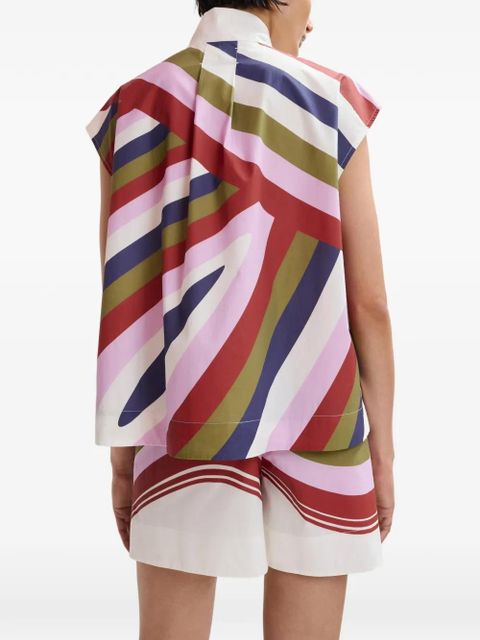 Essentiel Antwerp graphic-print bow-detail blouse - Red