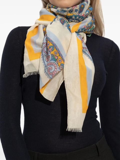 ETRO paisley-print scarf - White