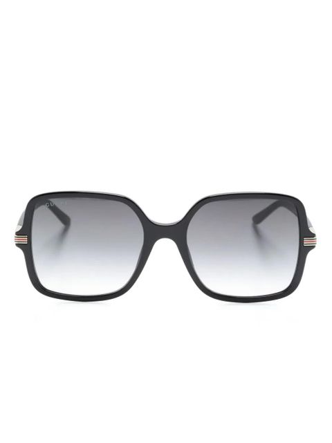 Gucci Eyewear logo-engraved oversize-frame sunglasses - Black - zdjęcie produktu nr 1