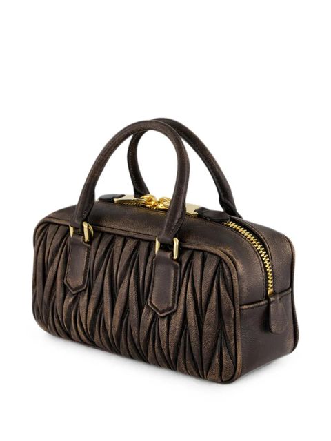Miu Miu Arcadie matelassé leather cross body bag - Brown