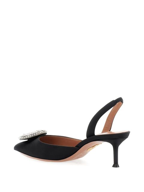 Aquazzura Crystal Hoop slingback pumps - Black