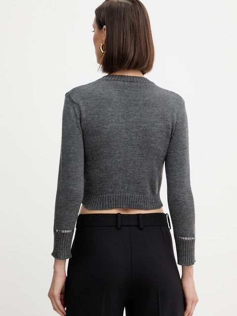 Simona Corsellini sweter z wełną damski kolor szary lekki A25CPMGE0601 - zdjęcie produktu nr 2