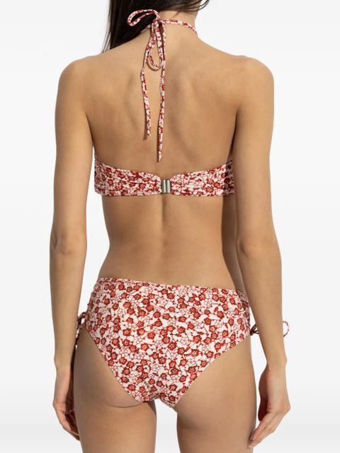 ISABEL MARANT Salma floral ruched bikini top - White