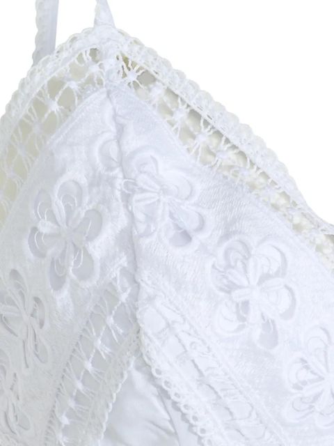 Charo Ruiz Ibiza Melie floral-embroidered V-neck top - White