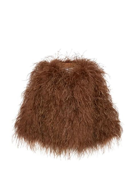 Yves Salomon cropped feather jacket - Brown - zdjęcie produktu nr 1