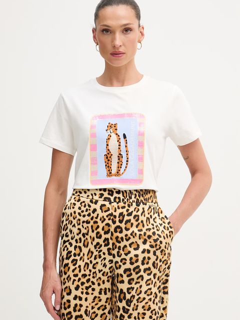 Lola Casademunt T-shirt damski bawełniany z elastanem - zdjęcie produktu nr 2