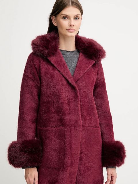 Joseph Ribkoff płaszcz kolor bordowy 243923F25