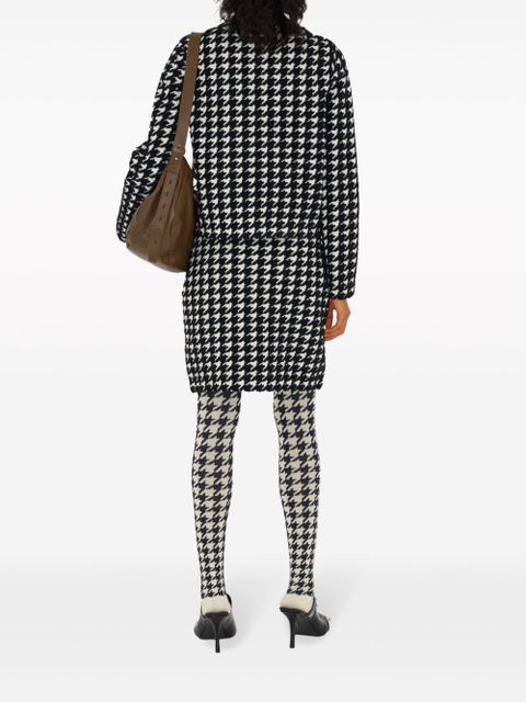 Burberry houndstooth-pattern crew-neck jumper - Black