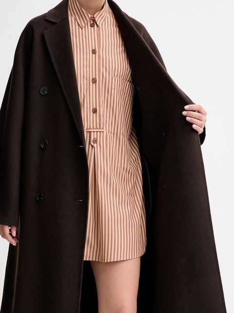 Marc O'Polo płaszcz z wełną kolor brązowy 508005171127