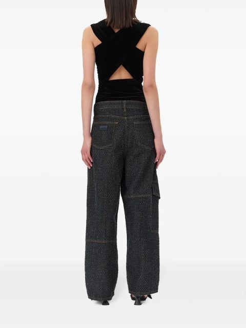 GANNI ruched-detailing top - Black