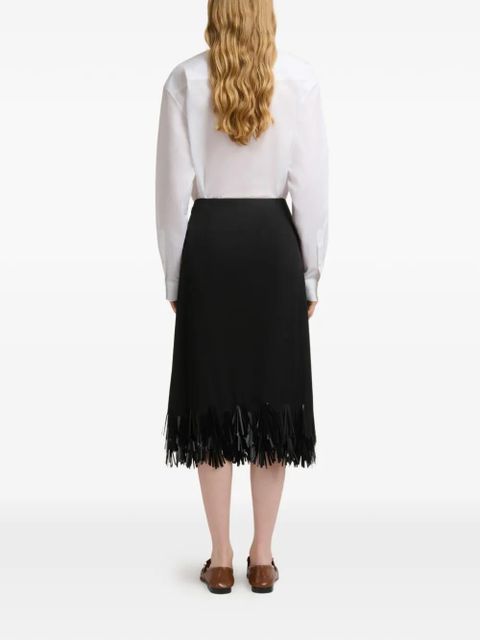 Marni sequin flower fringe skirt - Black