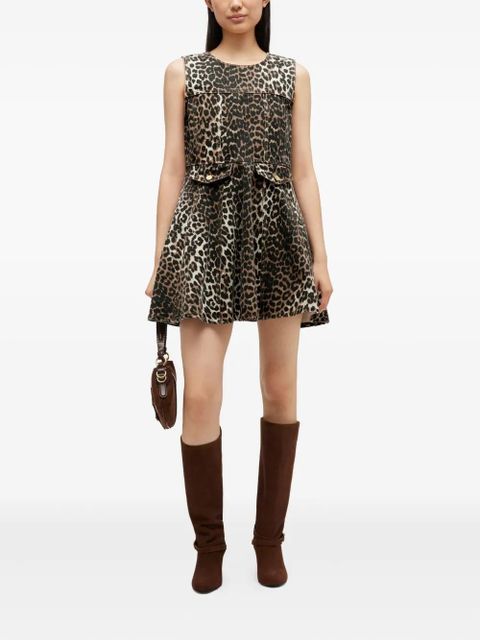 GANNI pocket leopard-print mini dress - Brown - zdjęcie produktu nr 1