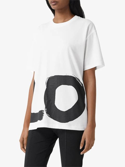 Burberry love print oversized T-shirt - White